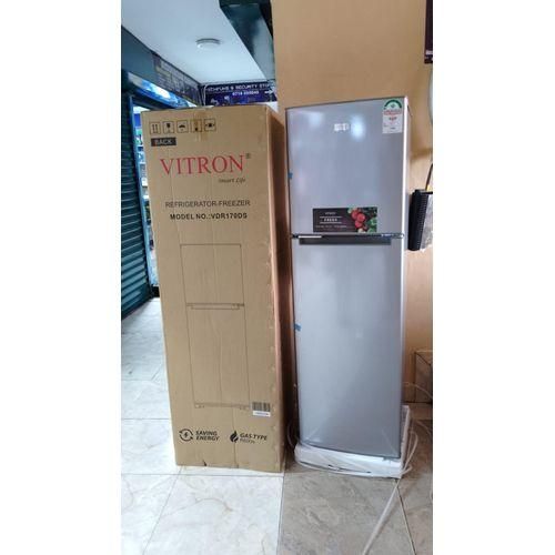 product_image_name-Vitron-170L Fridge Double Door Low Noise,Stylish Silver Hairline+FRIDGE GUARD(1YR WARRANTY)-2