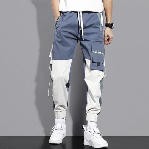 Fashion Stylish Men Pants Men Cargo Pants Multi Pockets Mid Waist Lace ...