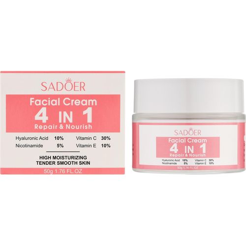 product_image_name-SADOER-4 in 1 Cream +4 in 1 Serum Firming, Moisturizing Face Cream , With Vitamin C, Nicotinamide, Hyaluronic and Vitamin E Offer 2  Pieces in onePigment Control & Anti-Aging Cream Face Serum for All Skin Types-3