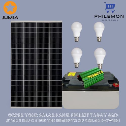 product_image_name-Solarmax-Solar Special All-Weather Solar Panel Full Kit – 100W Solar Panel + 80AH Battery + 300W DC to AC Inverter + FREE Bulbs-1