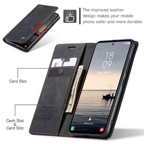 product_image_name-Caseme- Black Soft Leather Wallet Flip Cover Case for Samsung Galaxy S23 FE -4