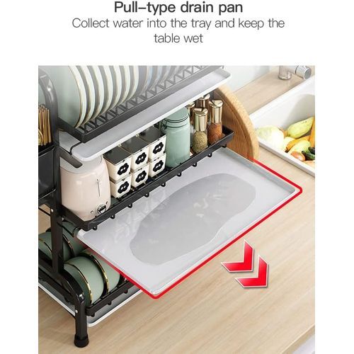 product_image_name-Generic-3 Tier Large Capacity Dish Drainer Storage Rack Organizer With Drainer-6