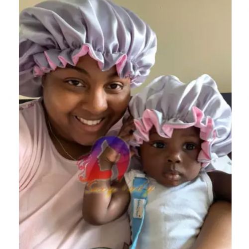product_image_name-Fashion-Mommy And Daughter Satin Sleeping Cap-1