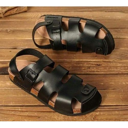 product_image_name-Fashion-Cork Leather Sandals -1