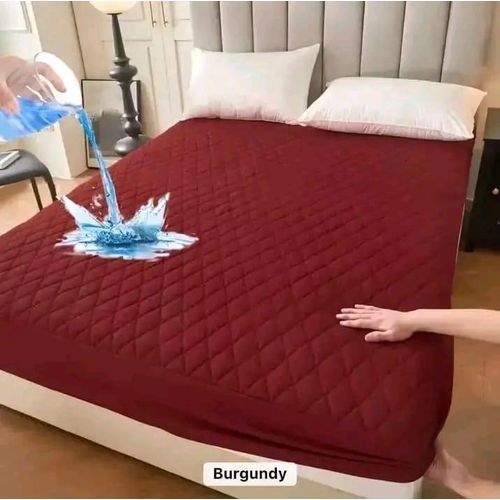 product_image_name-Generic-Elegant Burgundy Waterproof Quilted Mattress Cover-3