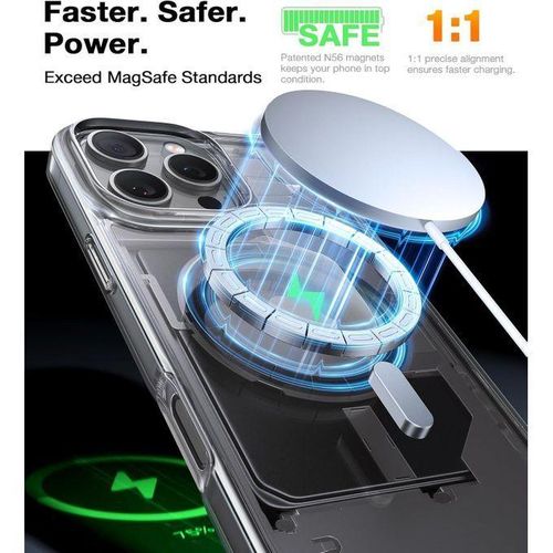 product_image_name-Generic-Clear Transparent Magnetic Hard Back, MagSafe Compatible Case Cover For Apple IPhone 16 Pro-2