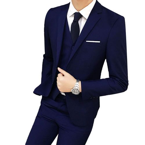 Men Suit Stylish Navy Blue Suit 3 Piece Suit Business Suit for Men