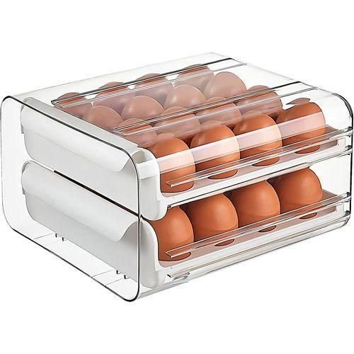 product_image_name-Generic-Egg Storage Box Drawer-Type Refrigerator Storage Box Plastic Transparent 32 Grid Egg Holder-1