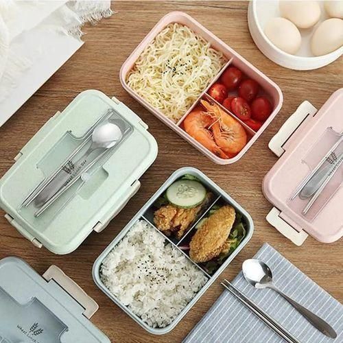 product_image_name-Generic-Leakproof 3 Partition Lunch Box + Spoon For A 3 Course Meal-3