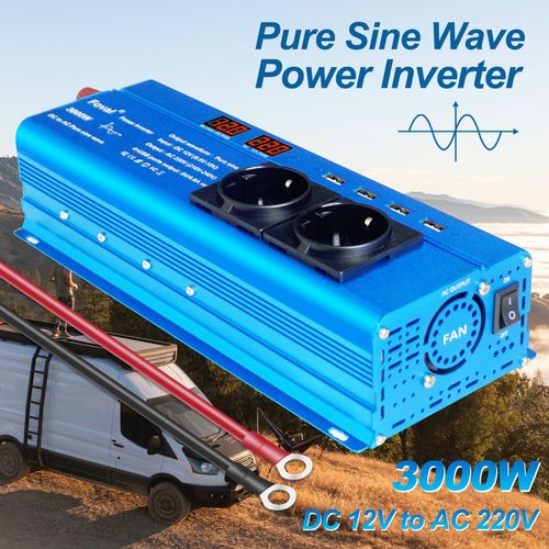 Generic 3000W Pure Sine Wave Inverter DC 12V To AC 220V 230V LED Display  4USB Power Converter Inversor Transformer EU Universal Socket-EU 60Hz @  Best Price Online