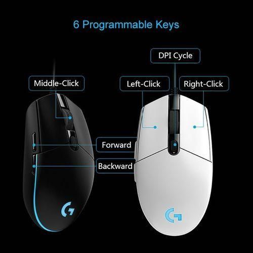 product_image_name-Logitech-G102 6-keys 6000DPI Wired Optical Gaming Mouse RGB-3