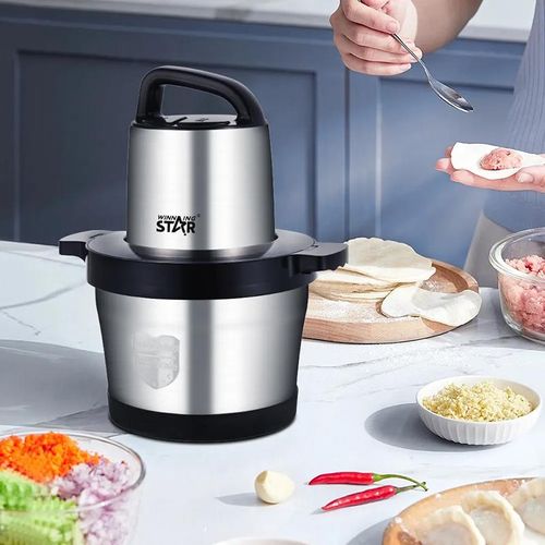 product_image_name-WINNING STAR-1000W Meat Grinder Electric, Food Grinder 6L Stainless Steel Meat Blender Food Chopper for Meat,Vegetables, Fruits and Nuts with 4 Sharp Blades-3