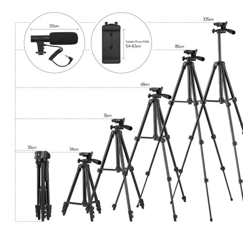 product_image_name-Generic-Vlogging Kit KIT-05LM with Tripod Stand – Complete Smartphone Video Recording Set-3