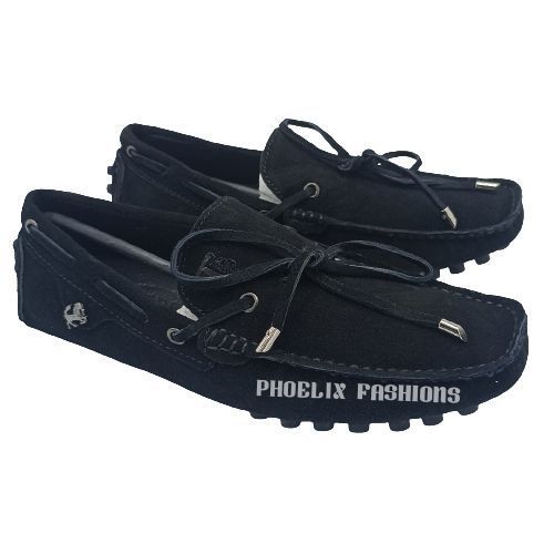 product_image_name-Tod's-BLACK ELEGANT SUEDE-LEATHER LOAFERS. + FREE PURE LEATHER BELT-2