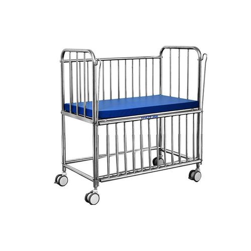 product_image_name-Generic-BABY COT STAINLESS with Blue Mattress-4