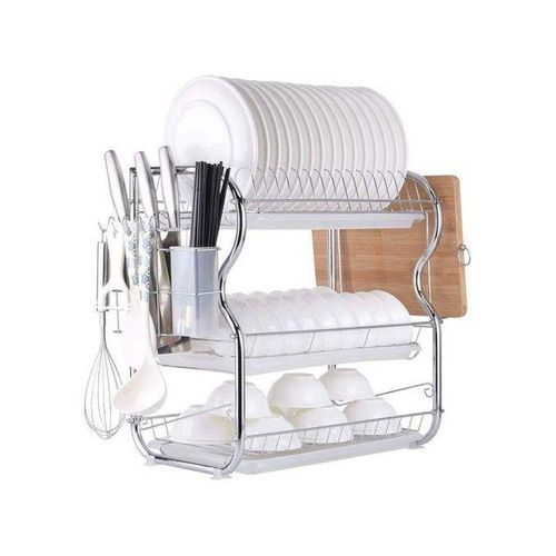 product_image_name-Nunix-3Tier Stainless Steel Dish Drainer Drying Rack-1