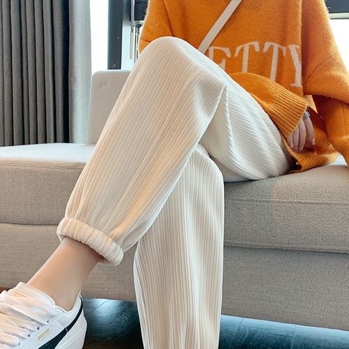 Generic Women Warm Winter Plush Thick Cashmere Corduroy Pants Female Casual  Korean Style Sweatpants Loose Harem Long Trousers Joggers(#Cord-Exted-Bk) @  Best Price Online