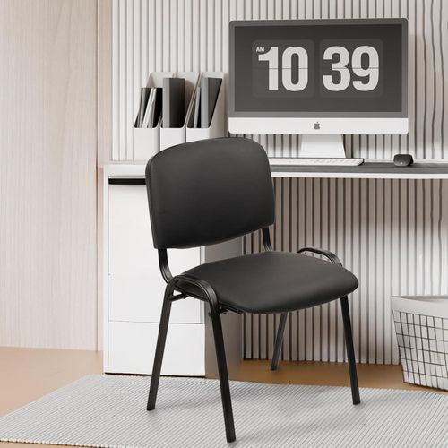 product_image_name-Office Supply-PU Leather Stackable Reception Guest Chair With Metal Frame-1