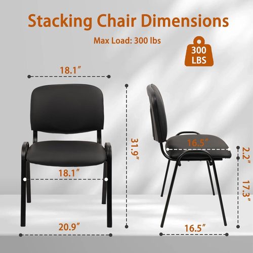 product_image_name-Office Supply-PU Leather Stackable Reception Guest Chair With Metal Frame-3