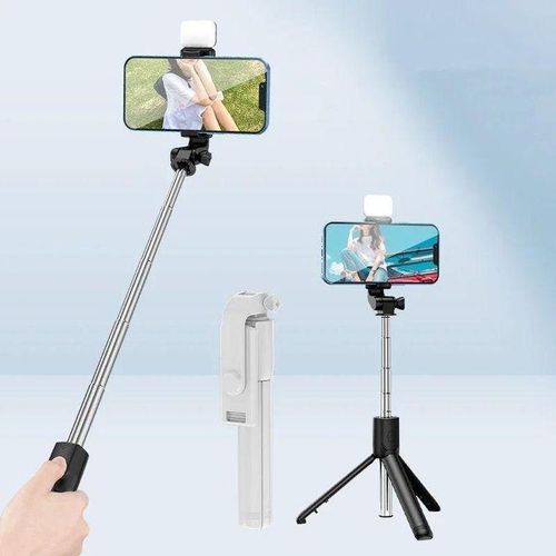 product_image_name-Generic-Universal Selfie Stick with Tripod Stand LED Light and Bluetooth Remote Shutter-1