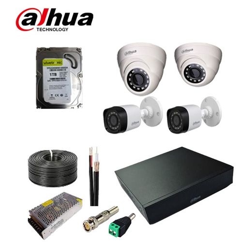 product_image_name-Dahua-4 Dahua CCTV Cameras Full Kit 1MP + 1TB Hardisk-1
