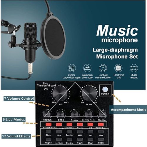 product_image_name-Generic-BM800 Professional Studio Microphone with V8 Audio Interface for Church Live Streaming-3