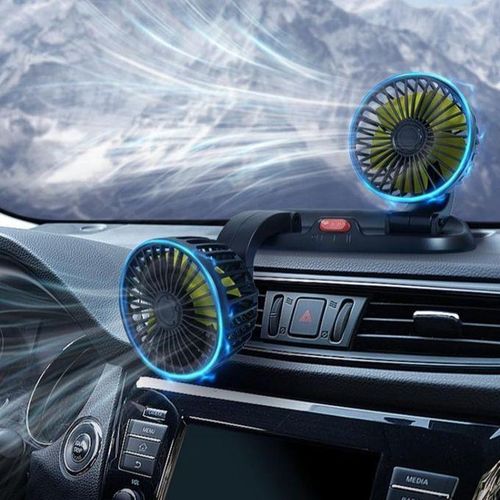product_image_name-Generic-Car/Desktop Double Head Adjustable Usb 360 Degree Rotating Cooling Fan-2
