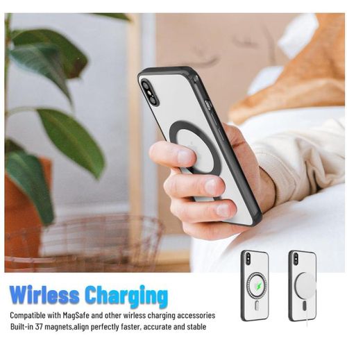 product_image_name-Apple-iPhone XS Max Electroplated Clear Case, Slim with Camera Protection, Shockproof, MagSafe Compatible, Black Border-6