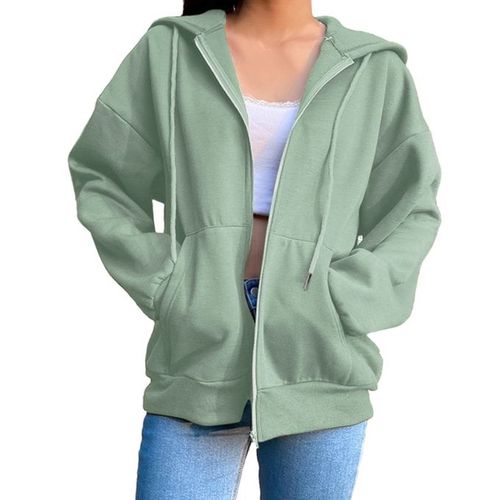 Plain zip up jackets top