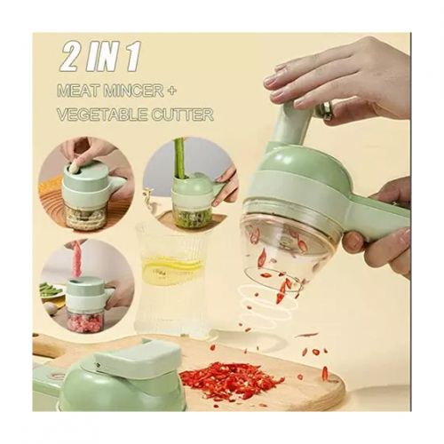 4 In 1 Electric Mini Garlic Vegetable Food Chopper Slicer USB