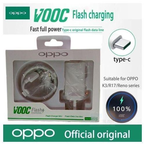 product_image_name-Generic-Oppo Type C VOOC Flash Charger Compatible For Reno And All Series With 1 Meter Micro USB Charging Data Cable & Sync USB Cable-3