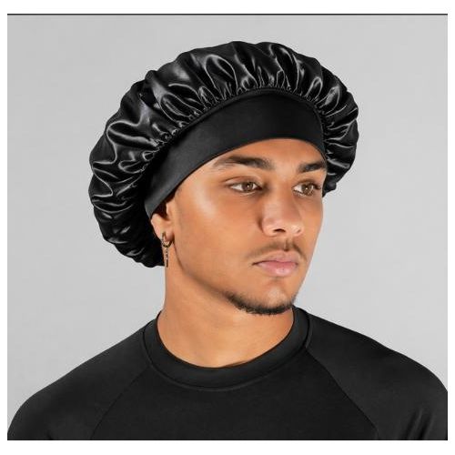 product_image_name-Fashion-Bonnet for Men Sleeping Cap-Black-1