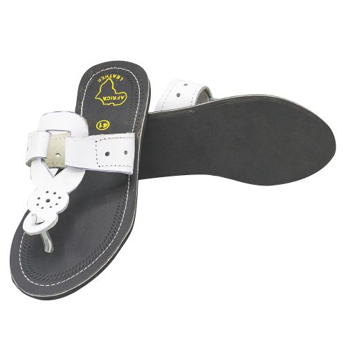 Fashion Ladies Flat Open Sandals Leather Shoes - White @ Best