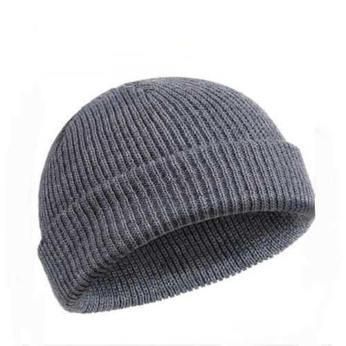 Fashion Grey Unisex Knit Beanie - Soft Acrylic Yarn Hat for