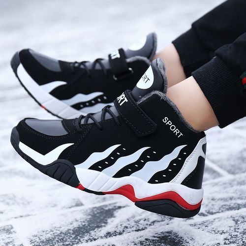 Fashion Kid's Non-slip Warm Plush Sports Shoes Casual Running Shoes-Black  White @ Best Price Online