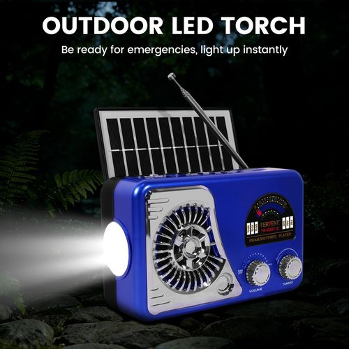 product_image_name-Generic-Radio Portable Solar FM Radio  with Flashlight, Bluetooth & USB-4