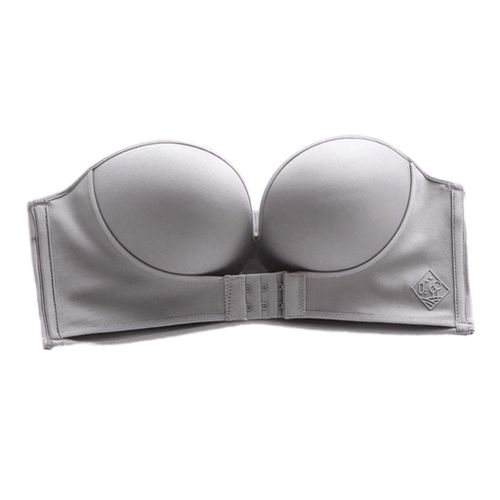 Generic Women Strapless Padded Push Up Bra Invisible Bralette Lift Grey  34AB @ Best Price Online