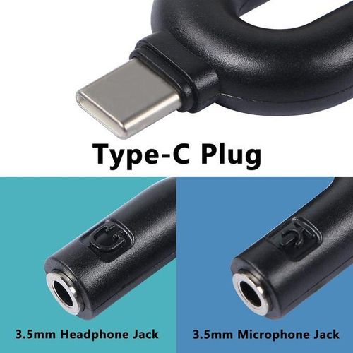 product_image_name-Generic-USB C Audio Adapter, U Type USB Type-C External Stereo Sound Adapter, Headphone and Microphone Splitter Suitable for Windows and Android-Black-3