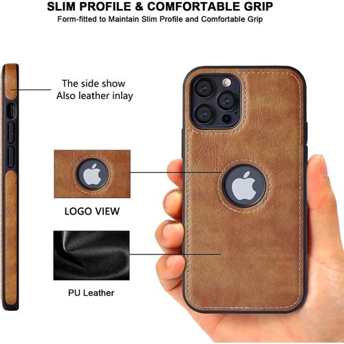 product_image_name-Generic-Brown Full Flexible Classic PU Soft Leather Cover Case for iPhone 12 Pro Max-4