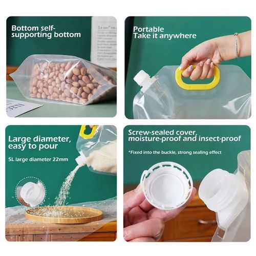 Generic 5 Ltrs Fresh Airtight Sealed Storage Bag Fridge Cereal