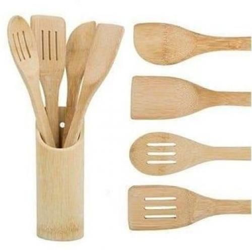 product_image_name-Generic-5 Piece Bamboo Wooden Kitchen Cooking Set-1