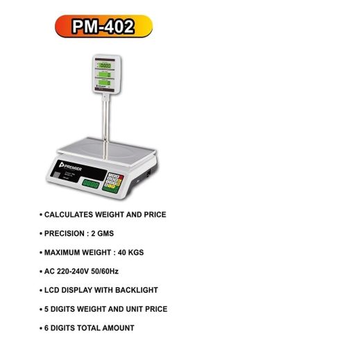 product_image_name-Generic-Accurate 40Kg Digital Scale With Arm Display – Electronic Weighing Machine – Easy To Use-2