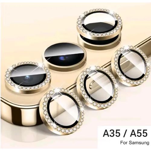 product_image_name-Samsung-Galaxy A35 / A55  3-Piece Gold Diamond Metal Ring Camera lens Protector -1