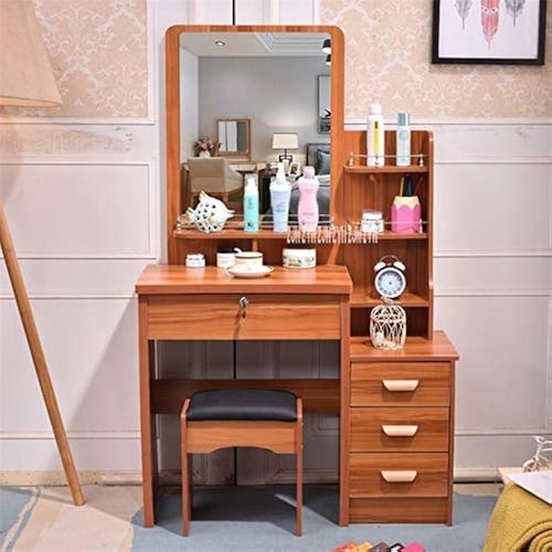 product_image_name-Generic-Brown High Quality Wooden Executive Dressing Table with Sliding Mirror -1