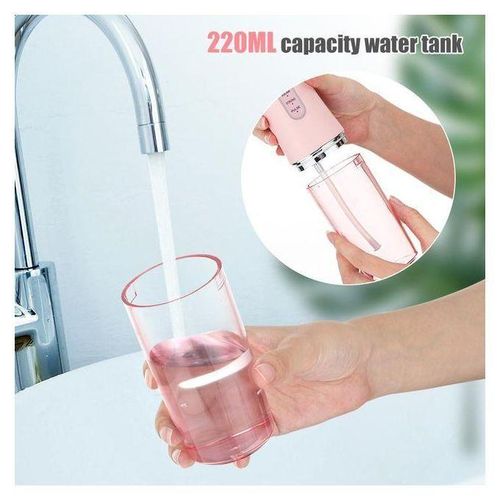 product_image_name-Generic-Portable Oral Irrigator Water Flosser Usb Water Jet Floss 4 Jet Tip 220ml 3 Modes Ipx7 1400rpm Mouth Washing Machine-White-4