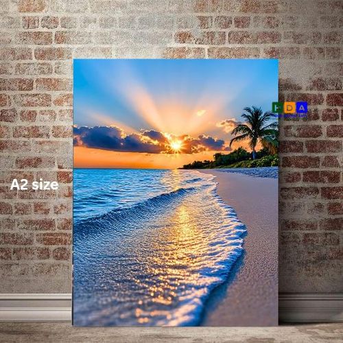 product_image_name-Canvas Prints-Ocean with Sunset Canva Printed Art -4