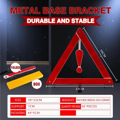 product_image_name-Generic-Warning Triangle, Road emergency warning reflector  Foldable safety triangle reflective warning sign-2