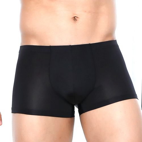 Fashion Seamless Men Luxury Silk Spandex 3D Crotch Boxer Nylon