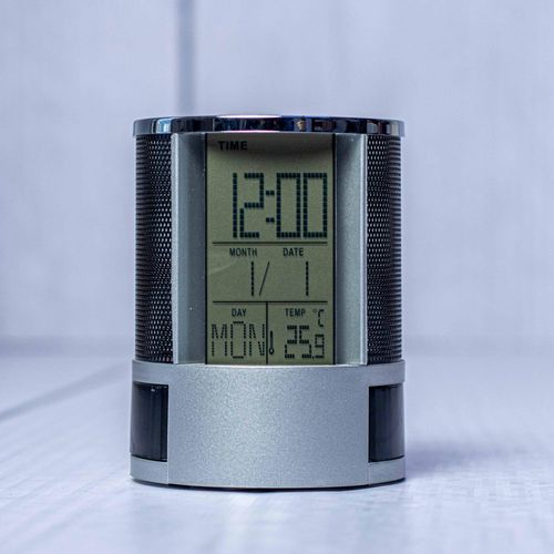 product_image_name-Mesh Desk Organizer-Multifunction Digital Clock Pen Holder (ORGANIZER)-3
