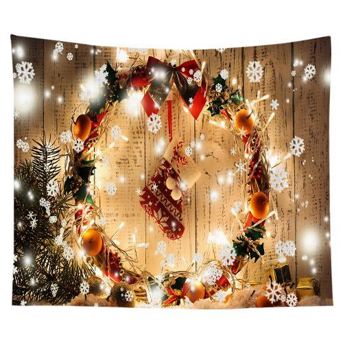 Christmas Tapestry Snowflakes Santa Claus Winter Wall Hanging